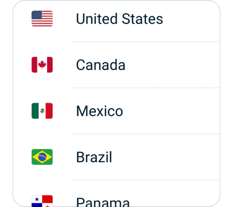 BingoVPN connect step 2, choose VPN server location